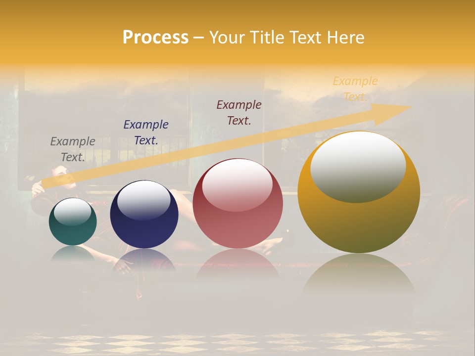 Woman Full Body Shot Sofa PowerPoint Template