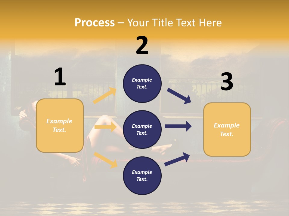 Woman Full Body Shot Sofa PowerPoint Template