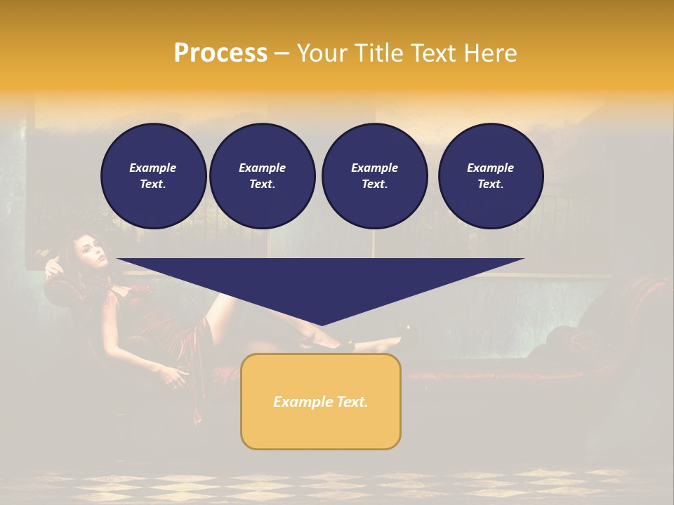 Woman Full Body Shot Sofa PowerPoint Template