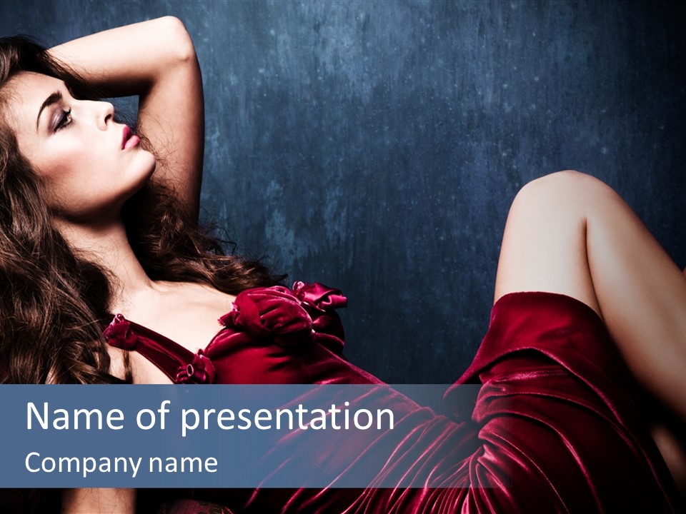 Figure Brunette Girl PowerPoint Template