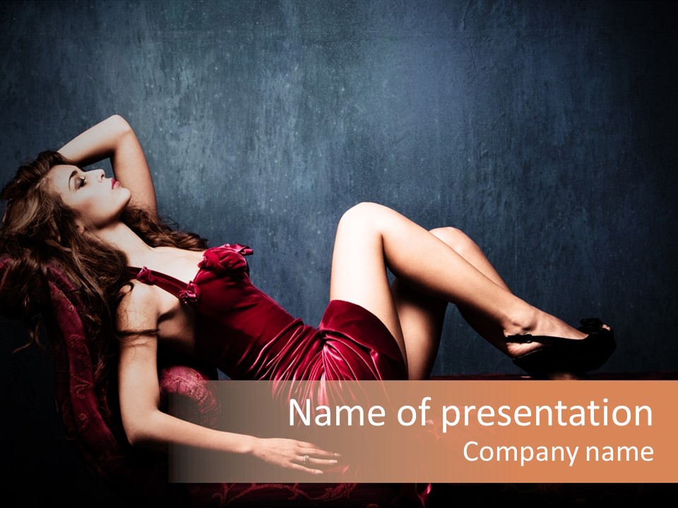 Red Lips Lady PowerPoint Template