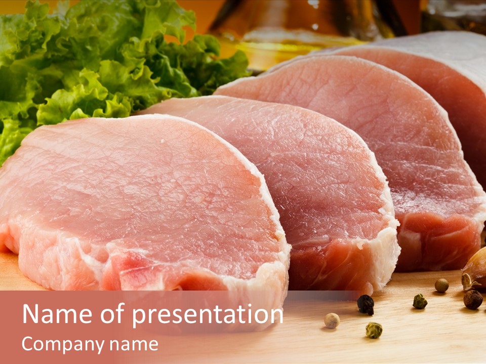 Sliced Steak Cutting PowerPoint Template