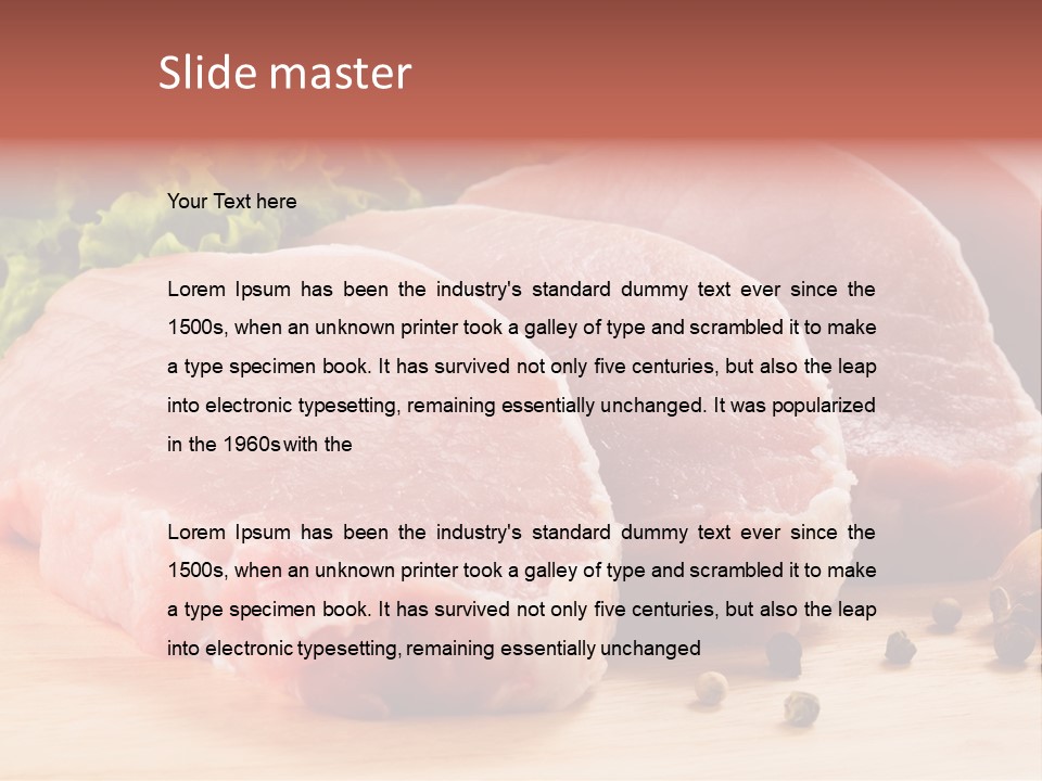 Sliced Steak Cutting PowerPoint Template
