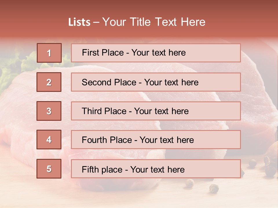 Sliced Steak Cutting PowerPoint Template
