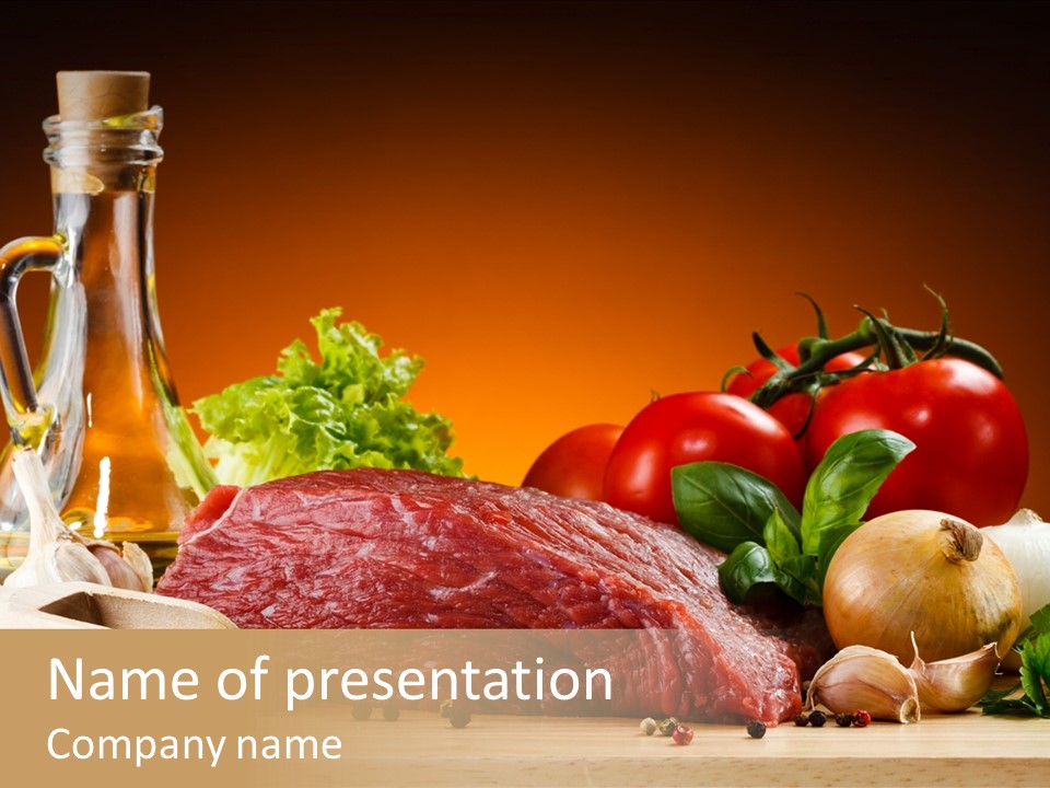 Grill Meat Ingredients PowerPoint Template