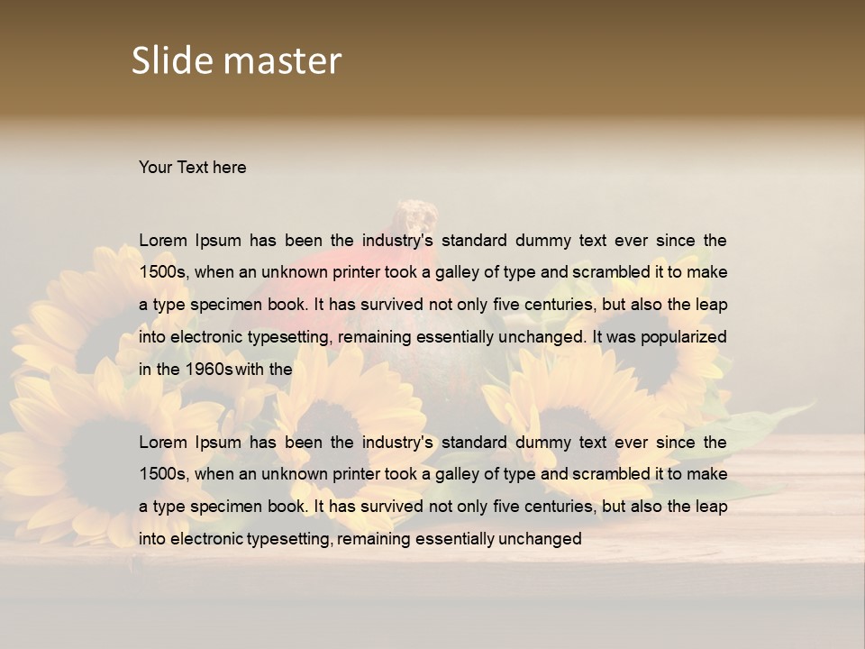 Brochure Aged Sunflower PowerPoint Template