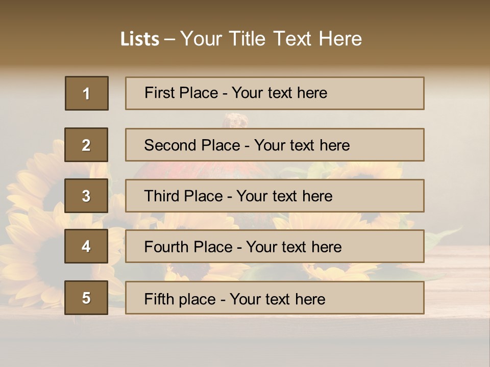 Brochure Aged Sunflower PowerPoint Template