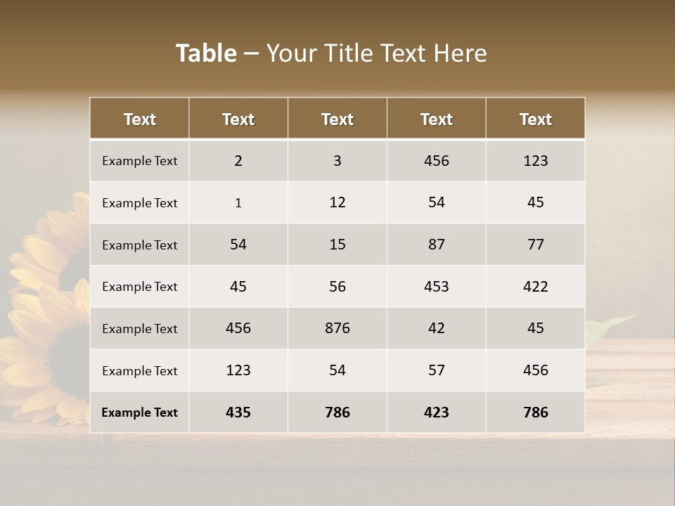 Brochure Aged Sunflower PowerPoint Template