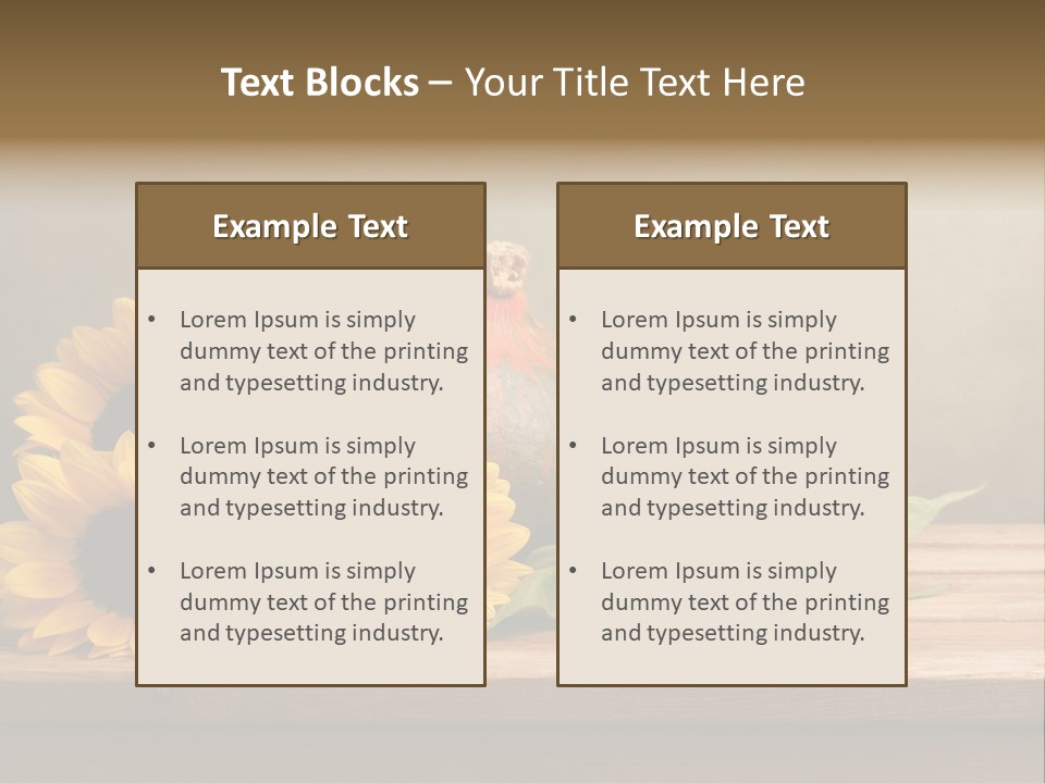Brochure Aged Sunflower PowerPoint Template