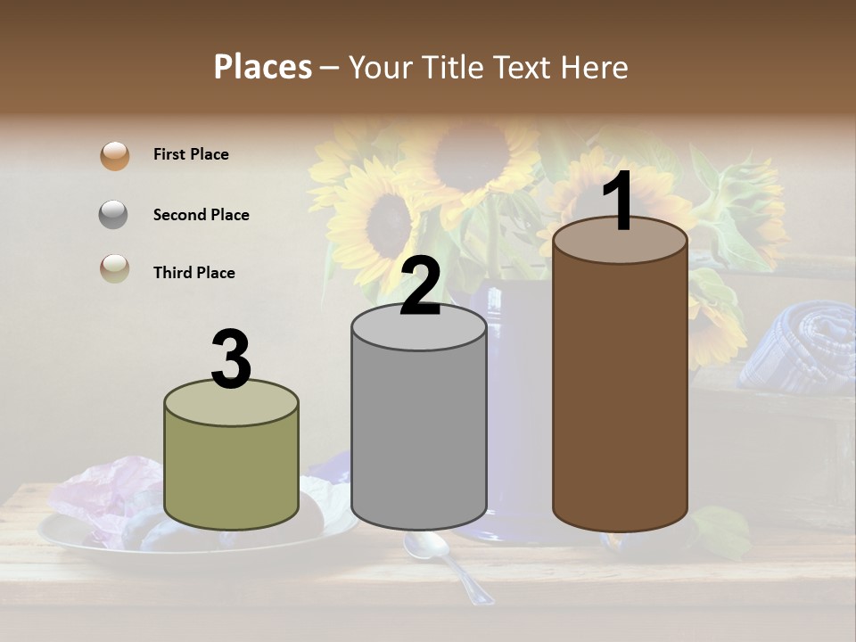 Tabletop Blue Fine Art PowerPoint Template