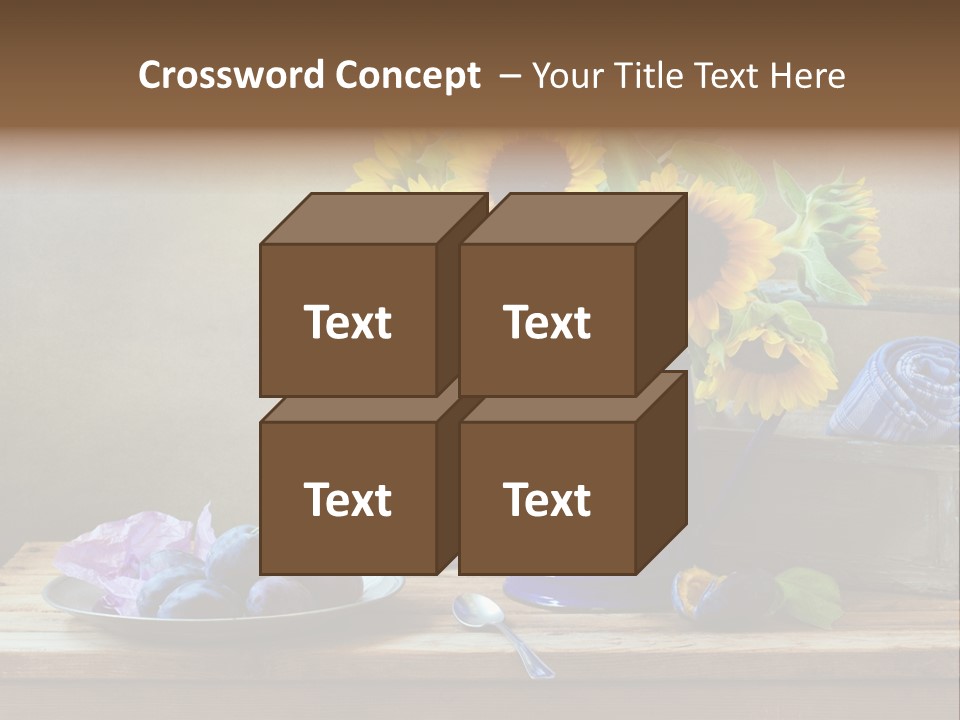 Tabletop Blue Fine Art PowerPoint Template