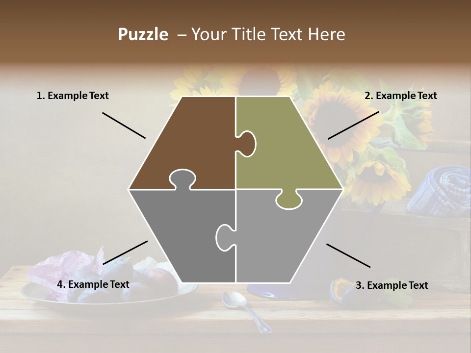 Tabletop Blue Fine Art PowerPoint Template