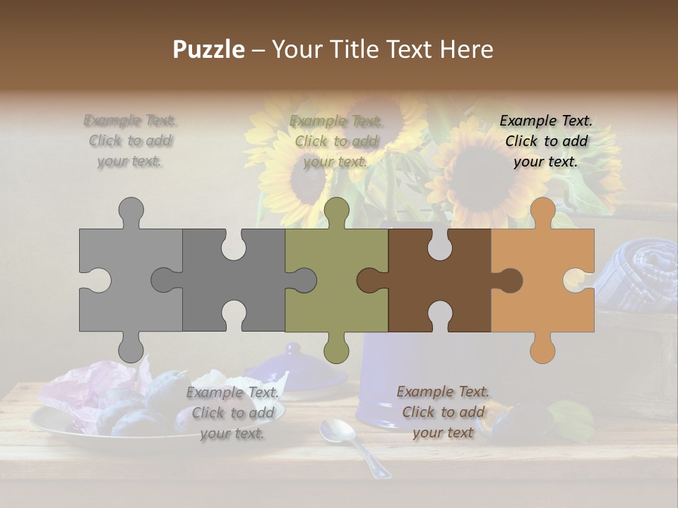 Tabletop Blue Fine Art PowerPoint Template