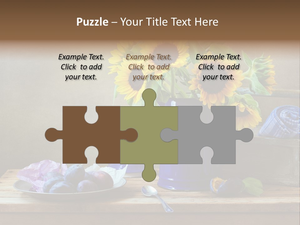 Tabletop Blue Fine Art PowerPoint Template