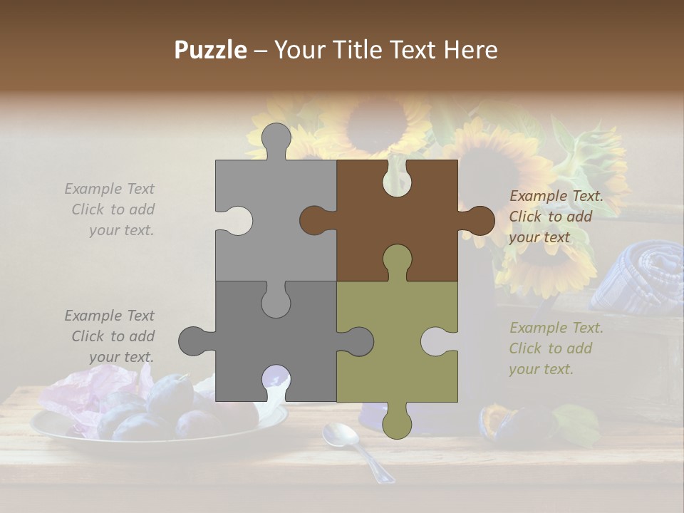Tabletop Blue Fine Art PowerPoint Template
