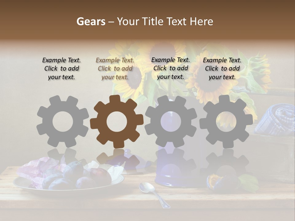 Tabletop Blue Fine Art PowerPoint Template