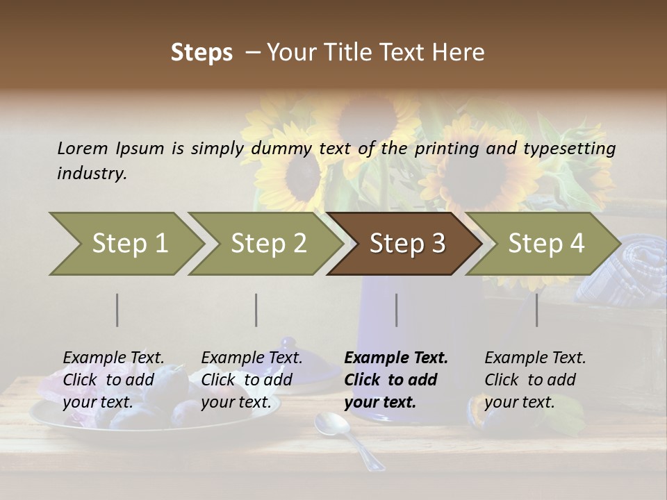 Tabletop Blue Fine Art PowerPoint Template