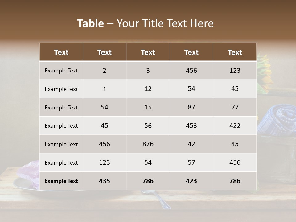 Tabletop Blue Fine Art PowerPoint Template