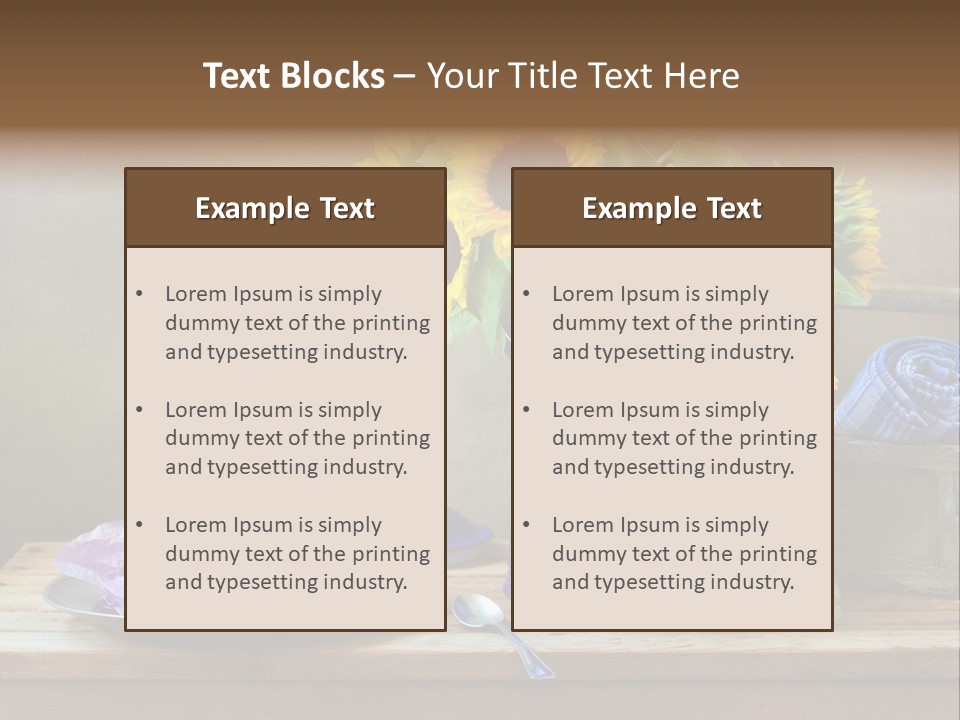 Tabletop Blue Fine Art PowerPoint Template