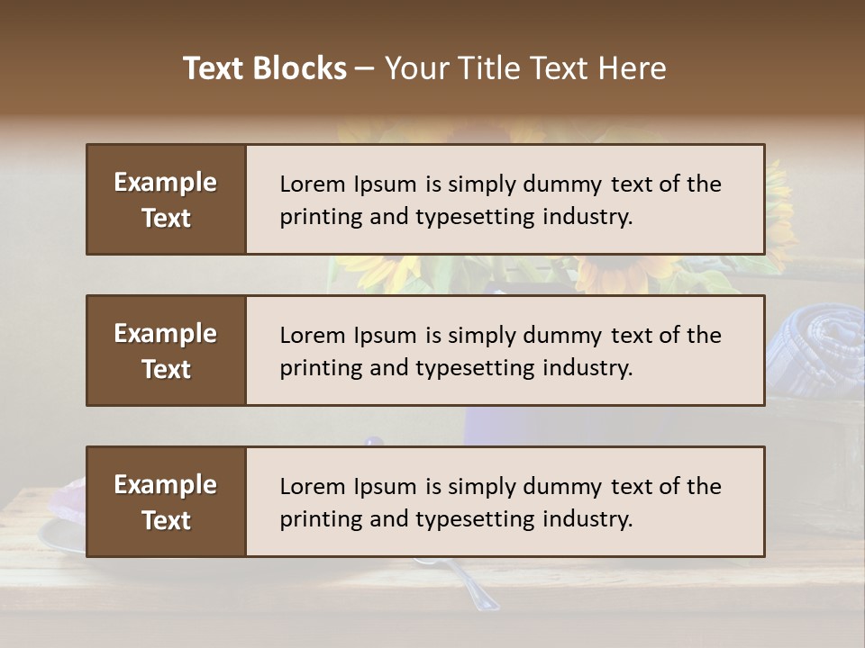 Tabletop Blue Fine Art PowerPoint Template