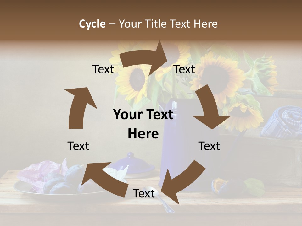 Tabletop Blue Fine Art PowerPoint Template