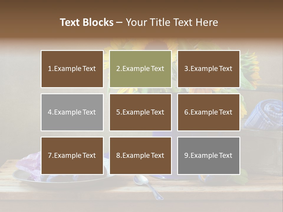 Tabletop Blue Fine Art PowerPoint Template