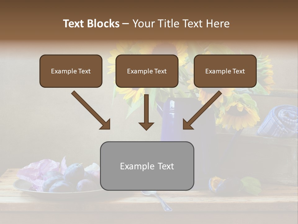 Tabletop Blue Fine Art PowerPoint Template