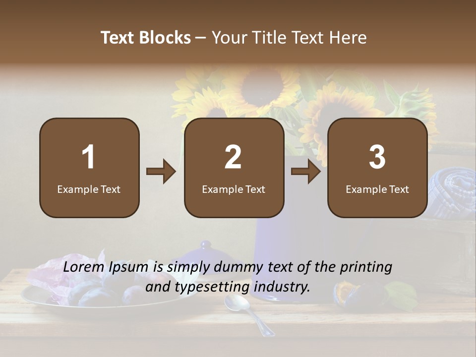 Tabletop Blue Fine Art PowerPoint Template