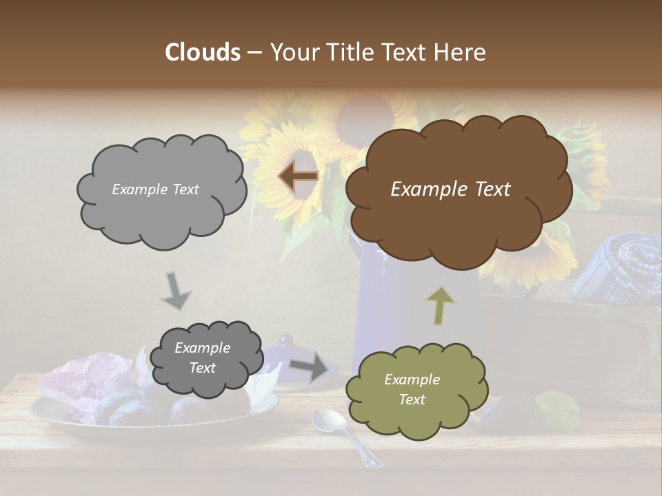 Tabletop Blue Fine Art PowerPoint Template