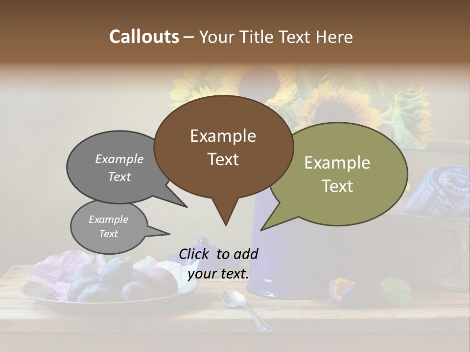 Tabletop Blue Fine Art PowerPoint Template