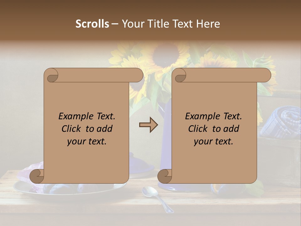 Tabletop Blue Fine Art PowerPoint Template