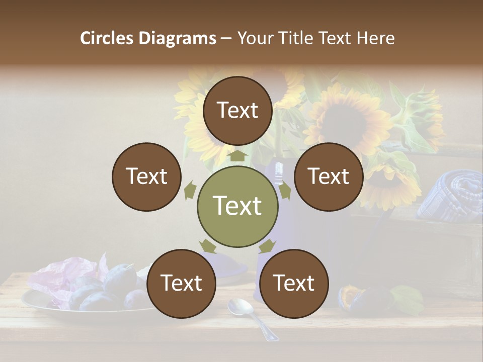 Tabletop Blue Fine Art PowerPoint Template