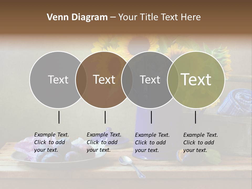 Tabletop Blue Fine Art PowerPoint Template