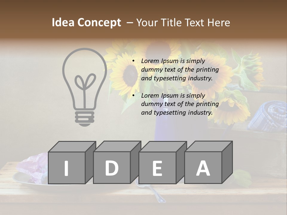 Tabletop Blue Fine Art PowerPoint Template