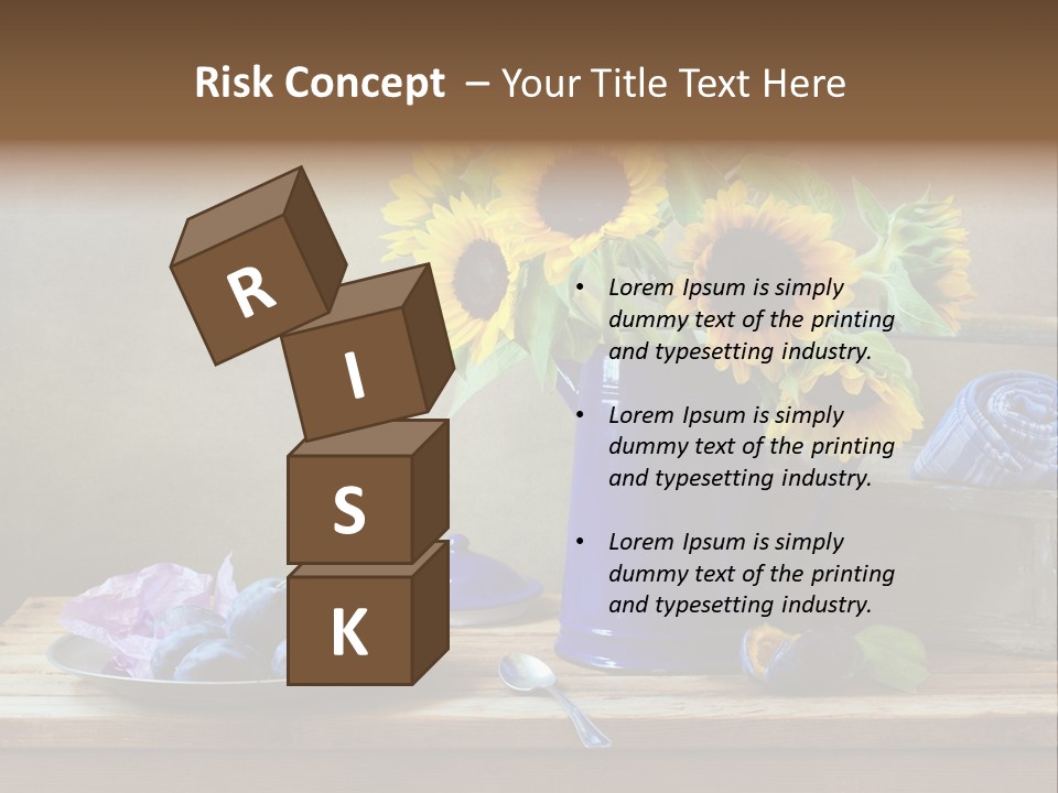 Tabletop Blue Fine Art PowerPoint Template