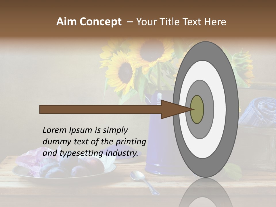 Tabletop Blue Fine Art PowerPoint Template