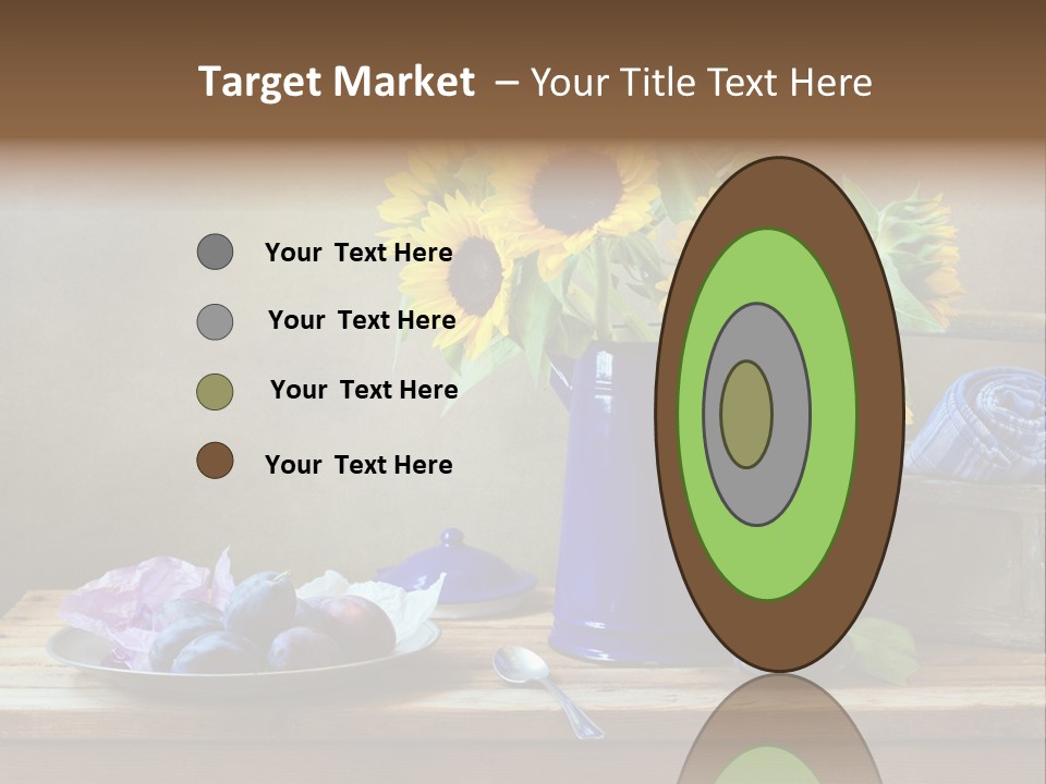 Tabletop Blue Fine Art PowerPoint Template