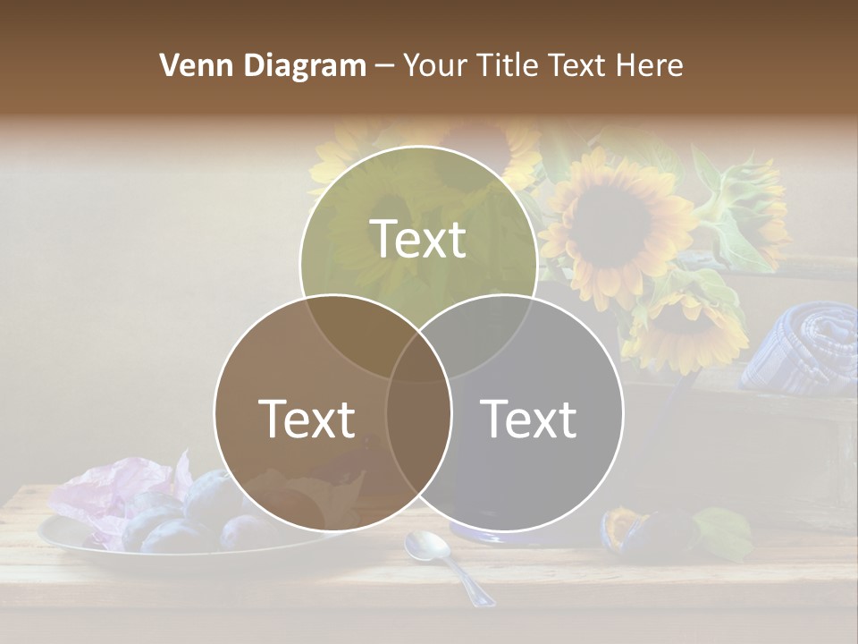 Tabletop Blue Fine Art PowerPoint Template