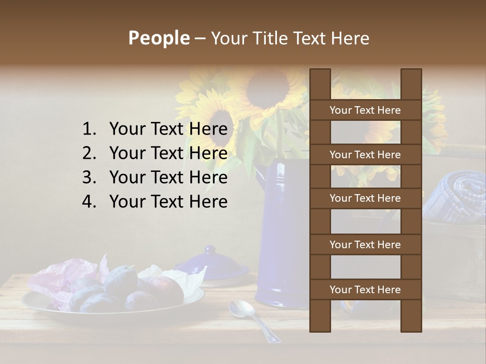 Tabletop Blue Fine Art PowerPoint Template
