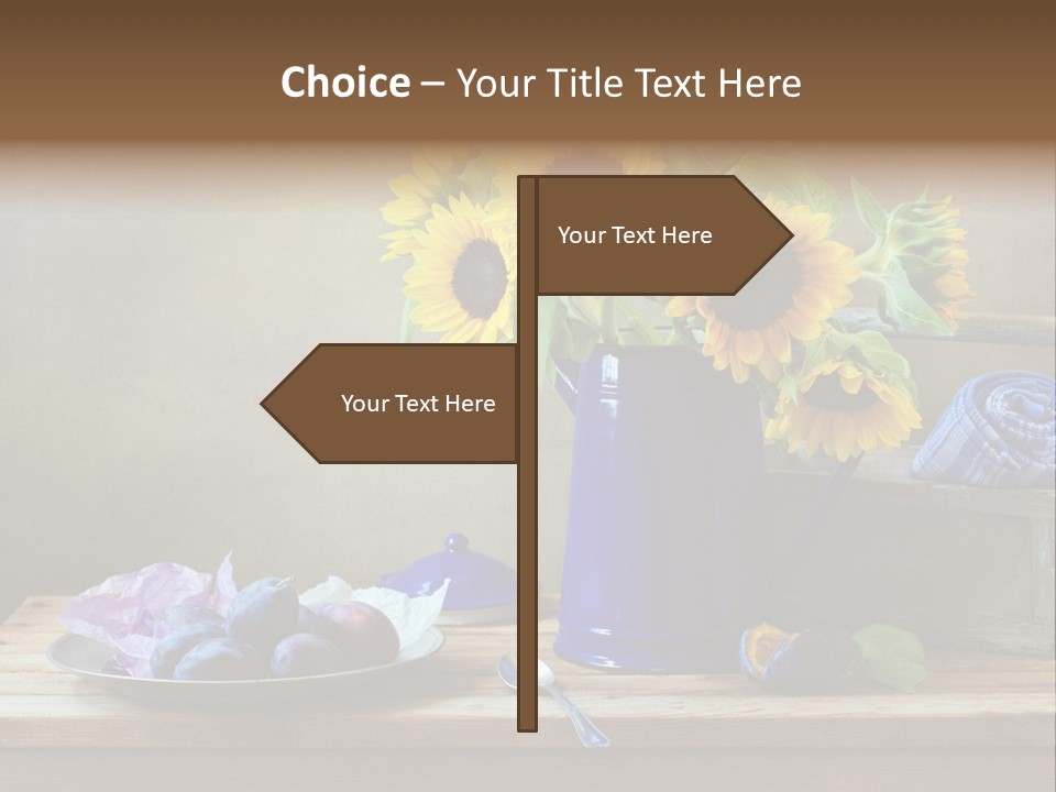 Tabletop Blue Fine Art PowerPoint Template