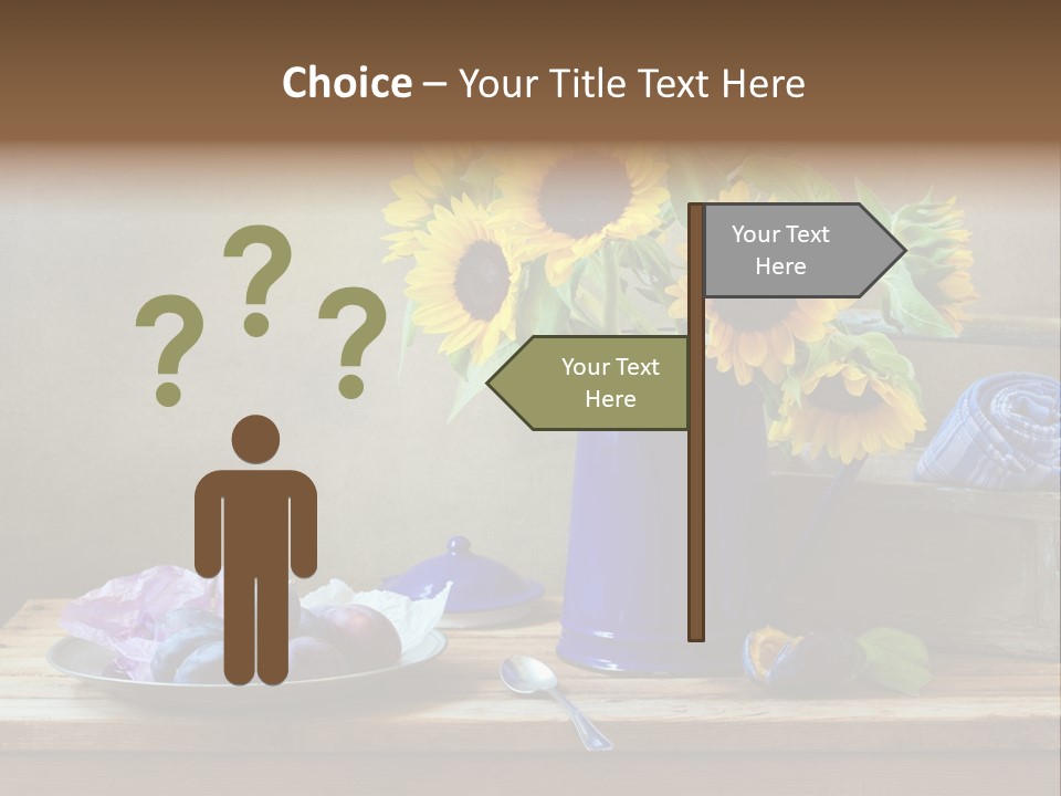 Tabletop Blue Fine Art PowerPoint Template