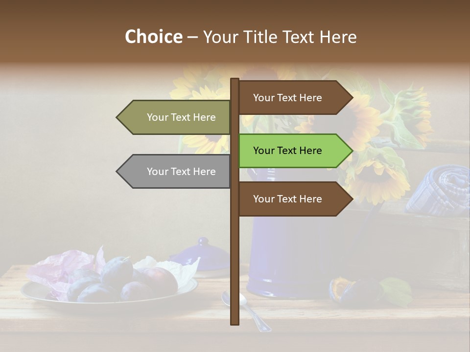 Tabletop Blue Fine Art PowerPoint Template
