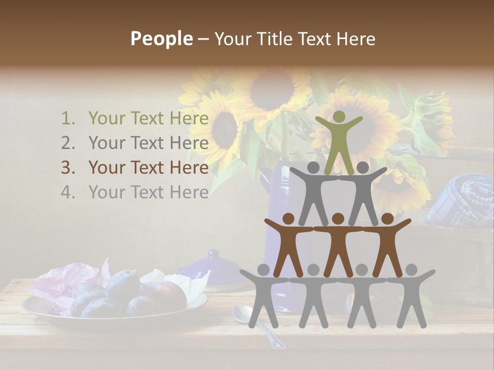 Tabletop Blue Fine Art PowerPoint Template