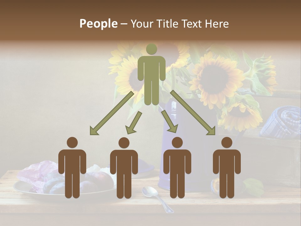 Tabletop Blue Fine Art PowerPoint Template