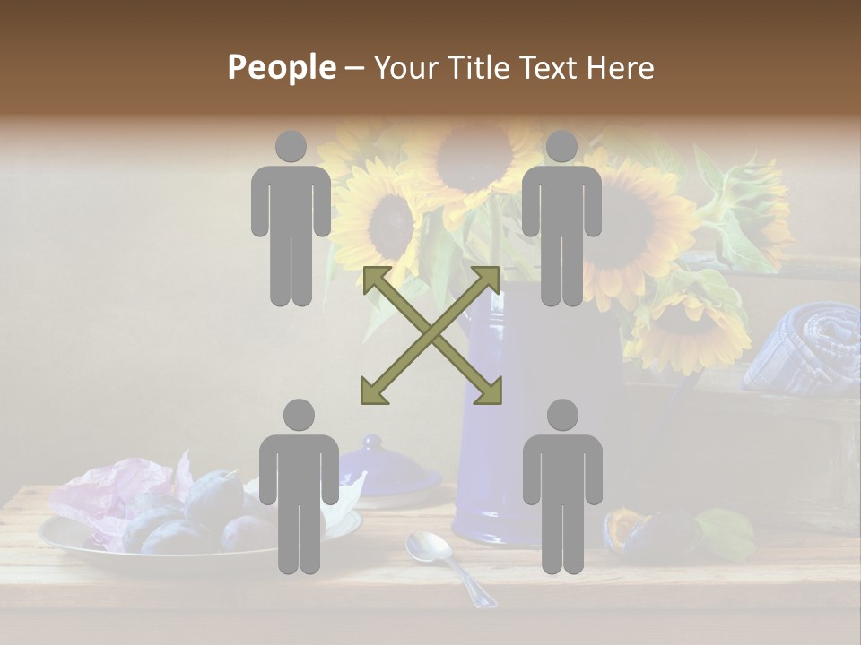 Tabletop Blue Fine Art PowerPoint Template