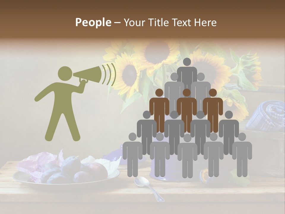 Tabletop Blue Fine Art PowerPoint Template