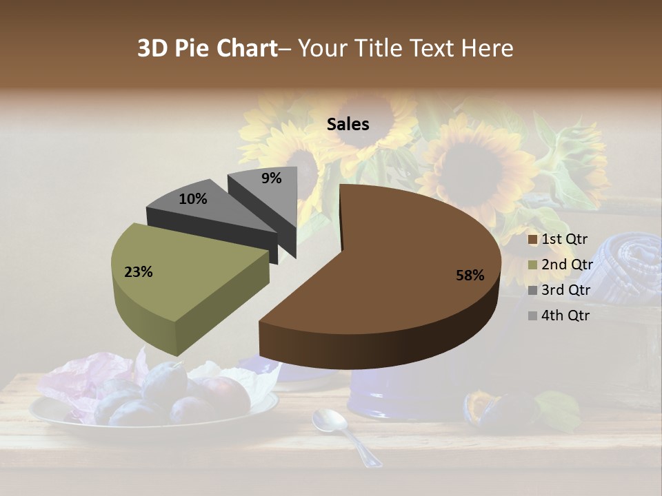 Tabletop Blue Fine Art PowerPoint Template
