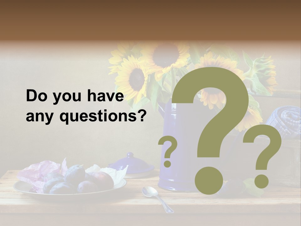 Tabletop Blue Fine Art PowerPoint Template