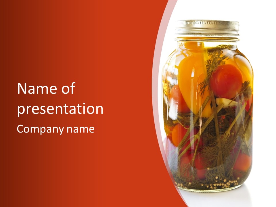 Tomatoes Clear Container PowerPoint Template