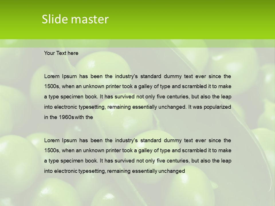 Pea Food Food Ingredient PowerPoint Template